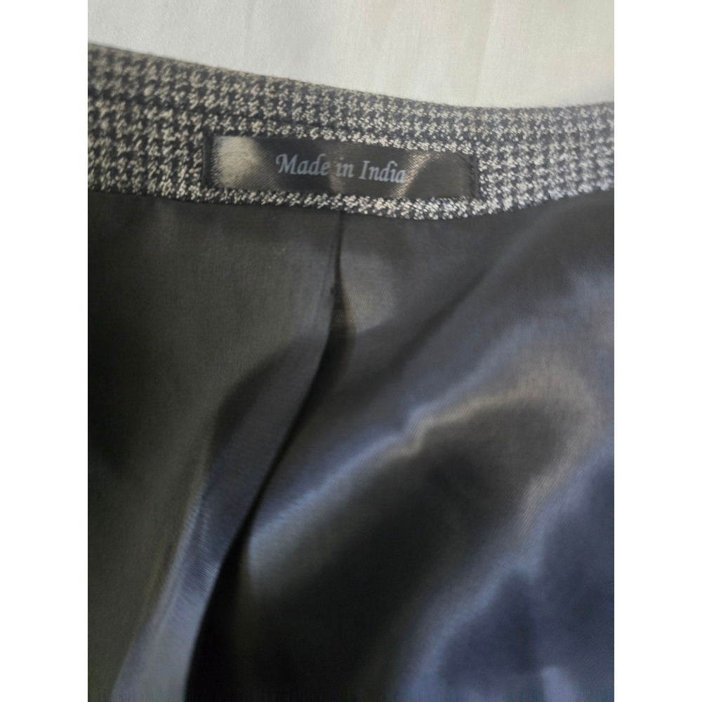 Calvin Klein Mens Grey Houndstooth Two Button Blazer Sport Coat Jacket Size 52R - Picture 8 of 11